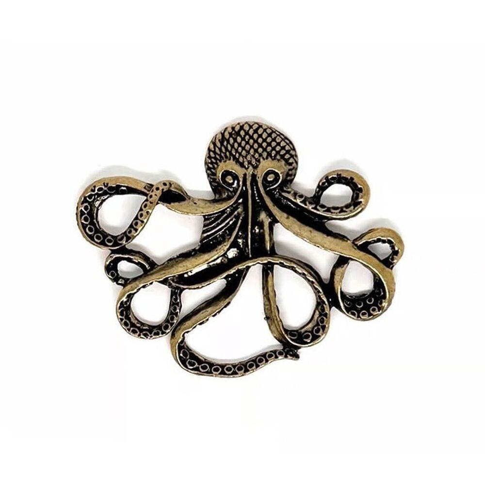 1pc Bead for Jewelry #21688 Bronze Metal Octopus Pendant